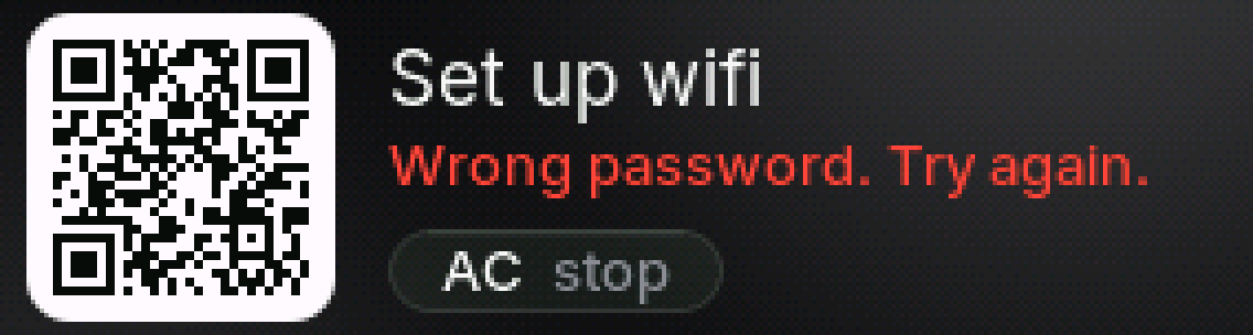 The calculator screen: Pick your wifi and type its password