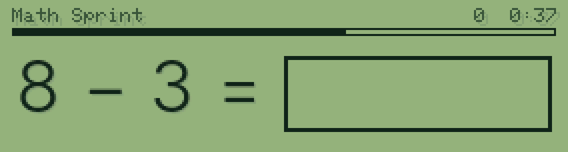 The calculator screen: Math Sprint