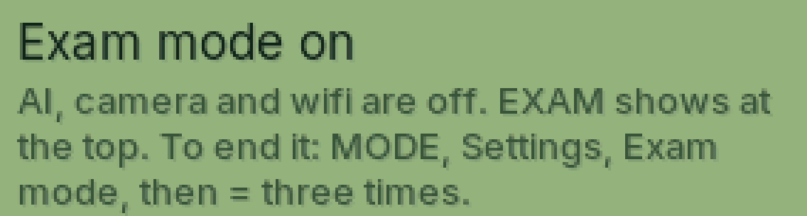 The calculator screen: Press = to turn it on